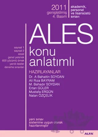 ALES 2012 Akademik Personel ve Lisansüstü Eğitim Sınavı – Kolektif – Alfa Yayınları kitap kapağı