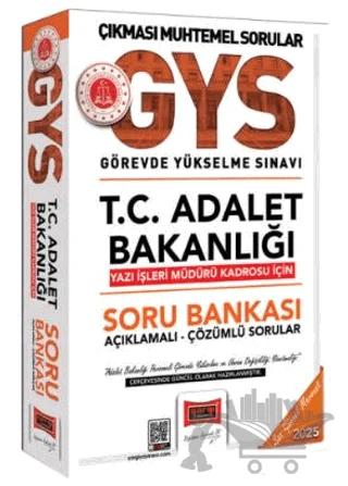 2025 GYS T.C Adalet Bakanlığı Yazı İşleri Müdürü Kadrosu İçin Çözümlü Soru Bankası