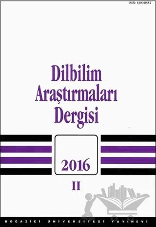 Dilbilim Araştırmaları Dergisi 2016 - 2