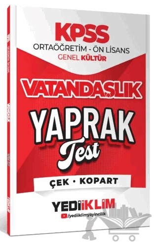 2026 KPSS Ortaöğretim-Önlisans Vatandaşlık Çek Kopart Yaprak Test – Kollektif – Yediiklim Yayınları kitap kapağı