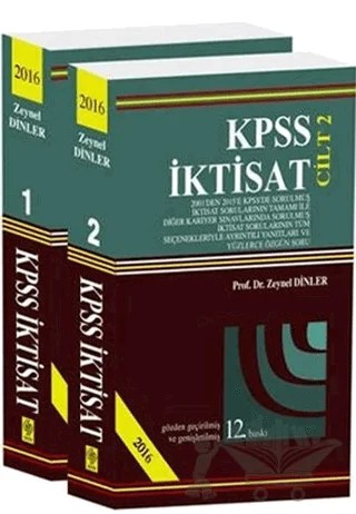 KPSS İktisat 2016 - 2 Cilt Takım – Zeynel Dinler – Ekin Basım Yayın kitap kapağı