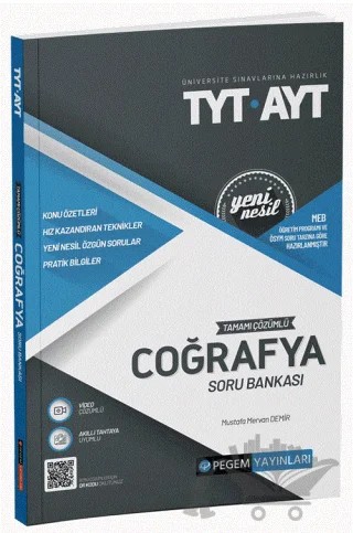 2022 TYT-AYT Tamamı Çözümlü Coğrafya Soru Bankası – Kolektif – Pegem Akademi Yayıncılık kitap kapağı