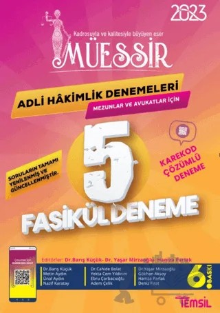 Müessir Adli Hakimlik Cevaplı Denemeleri-2023 – Kolektif – Temsil Kitap kitap kapağı