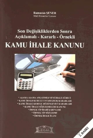 Kamu İhale Kanunu – Ramazan Şener – Legal Yayıncılık kitap kapağı