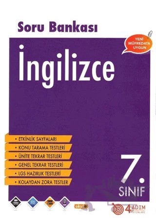 7. Sınıf İngilizce Soru Bankası – Özlem Özay – 4 Adım Yayınları kitap kapağı