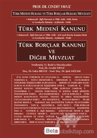 Türk Medeni Hukuku ve Türk Borçlar Hukuku Mevzuatı